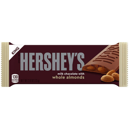 Packaged king-size chocolate bars with almonds
