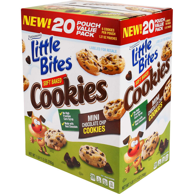 Soft baked chocolate chip snack cookies