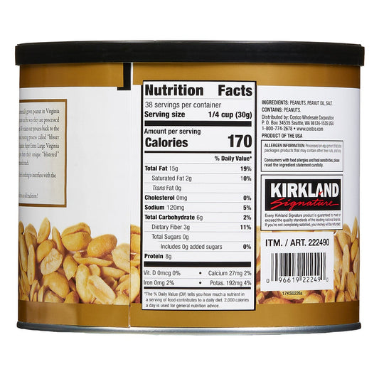 Kirkland Signature Virginia variety peanuts close-up
