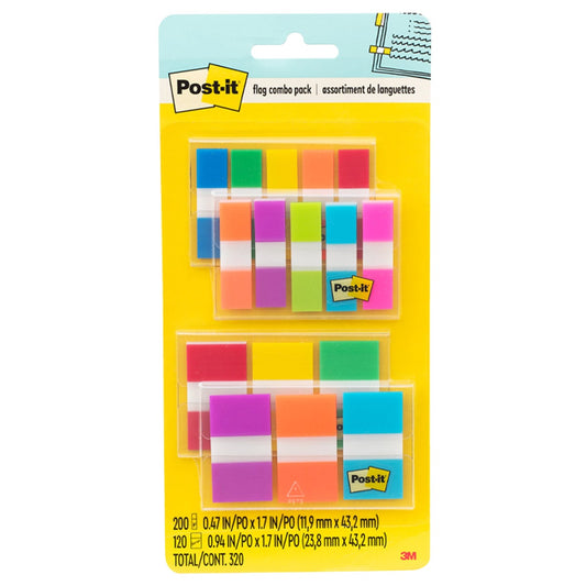 Post-it assorted adhesive flags combo pack 320 count
