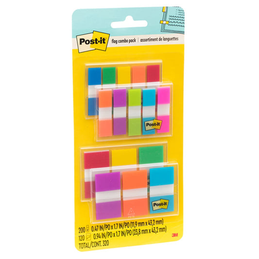 Transparent Post-it page flags in assorted colors