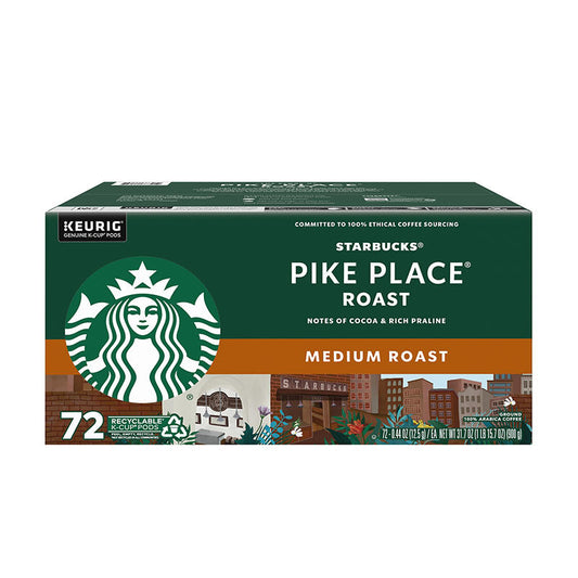 Starbucks Pike Place Roast medium roast K-Cup pods 72 count