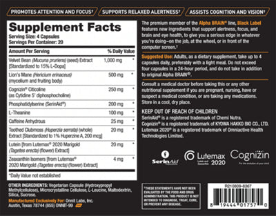 Onnit Labs Alpha Brain Black Label capsule product