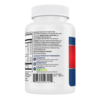 Weider artery health supplement front label