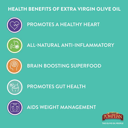 Pompeian olive oil bottle side view