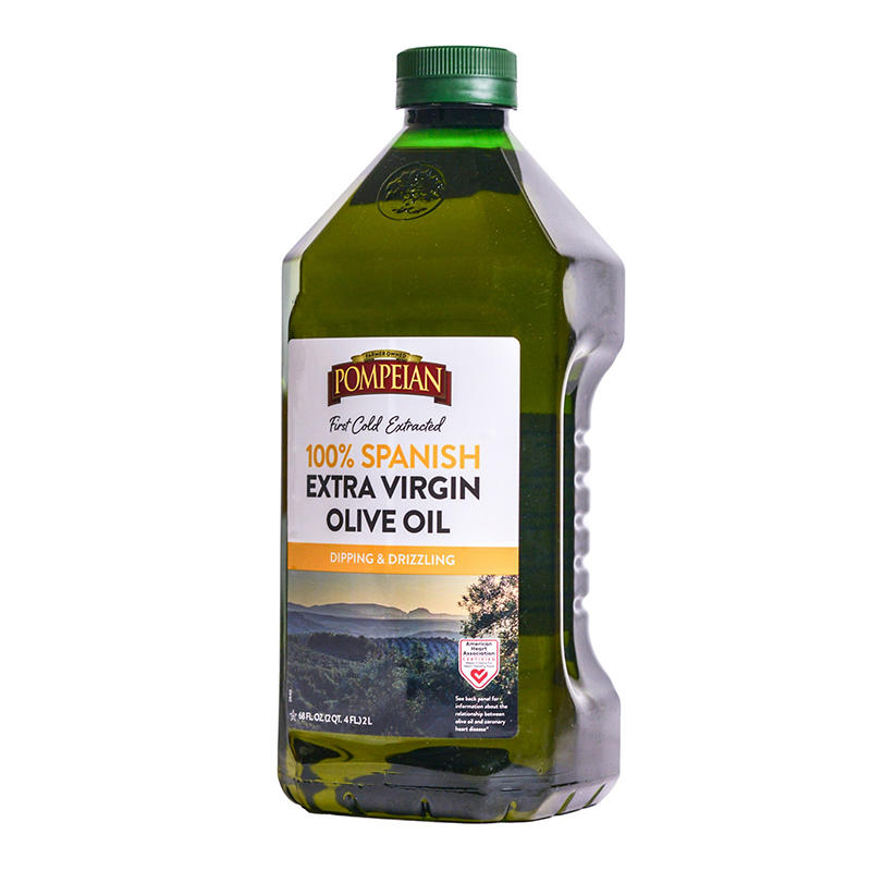 Large bottle of Pompeian extra virgin olive oil