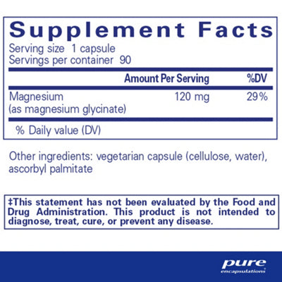 Pure Encapsulations magnesium glycinate capsule supplement