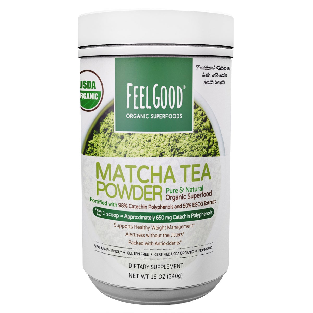 FEELGOOD organic matcha tea powder 16 oz