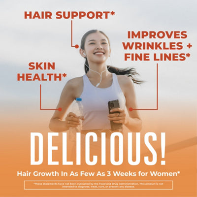 Peach mango multivitamin with Lustriva for hair and skin support