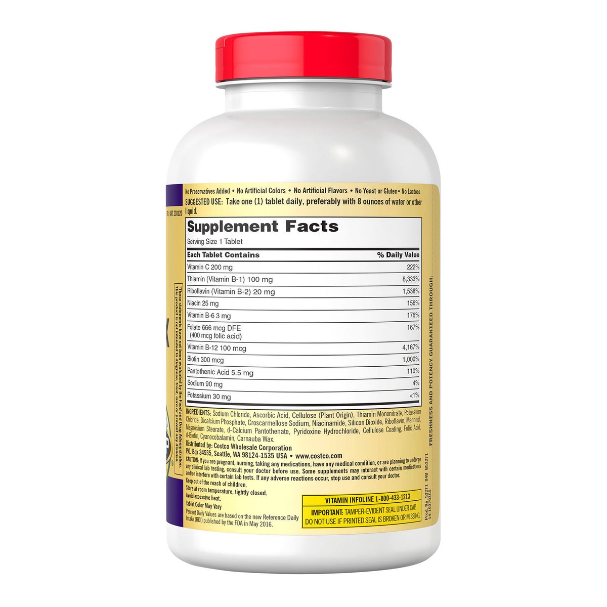 Kirkland Signature one-per-day vitamin supplement bottle