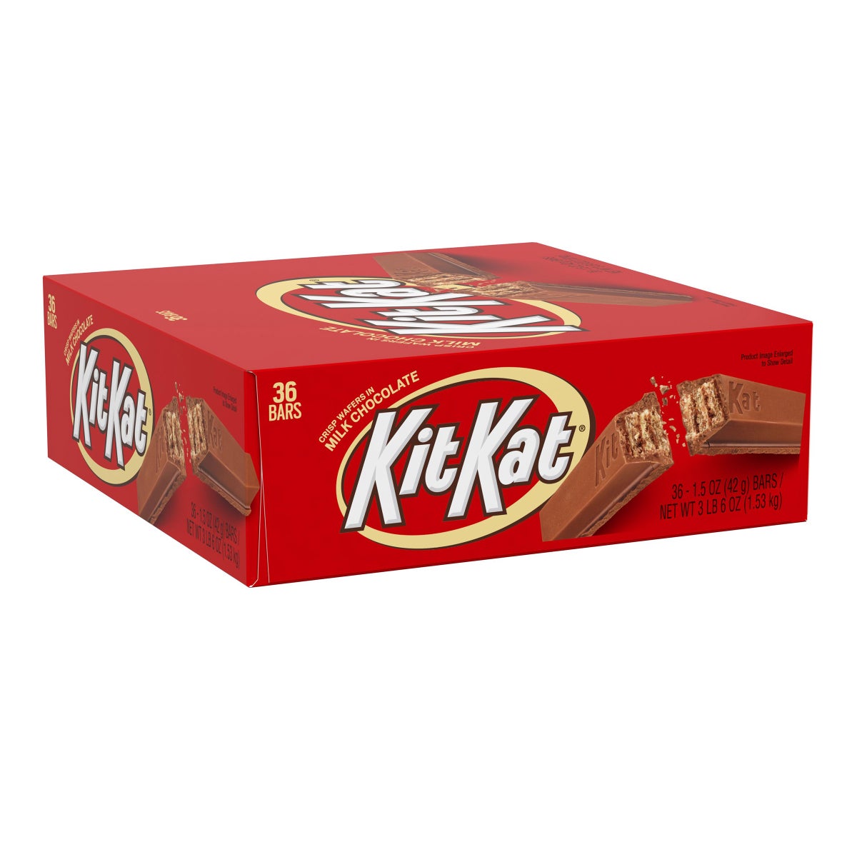 Close-up of Kit Kat crisp wafer candy bar
