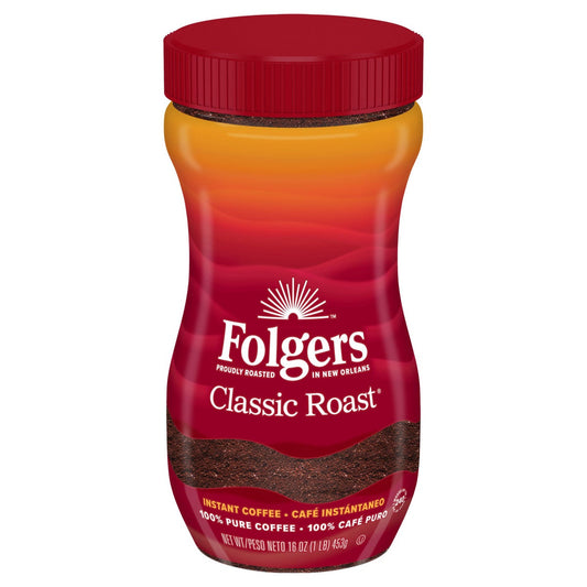 Folgers Classic Roast instant coffee 16 oz jar
