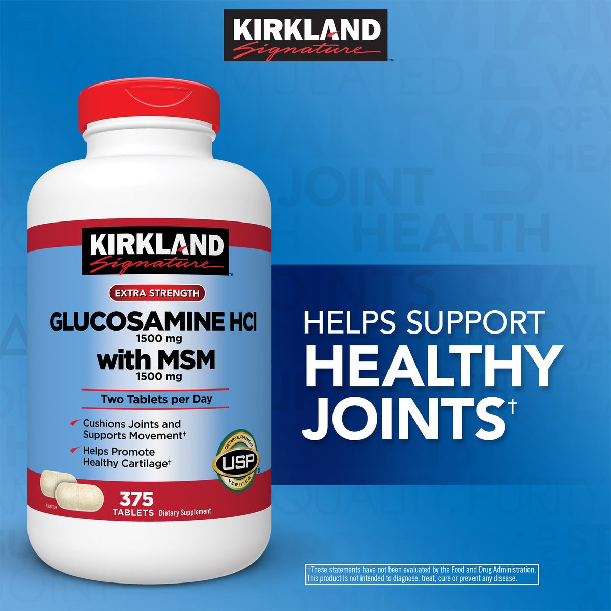 Kirkland Signature joint support supplement front label