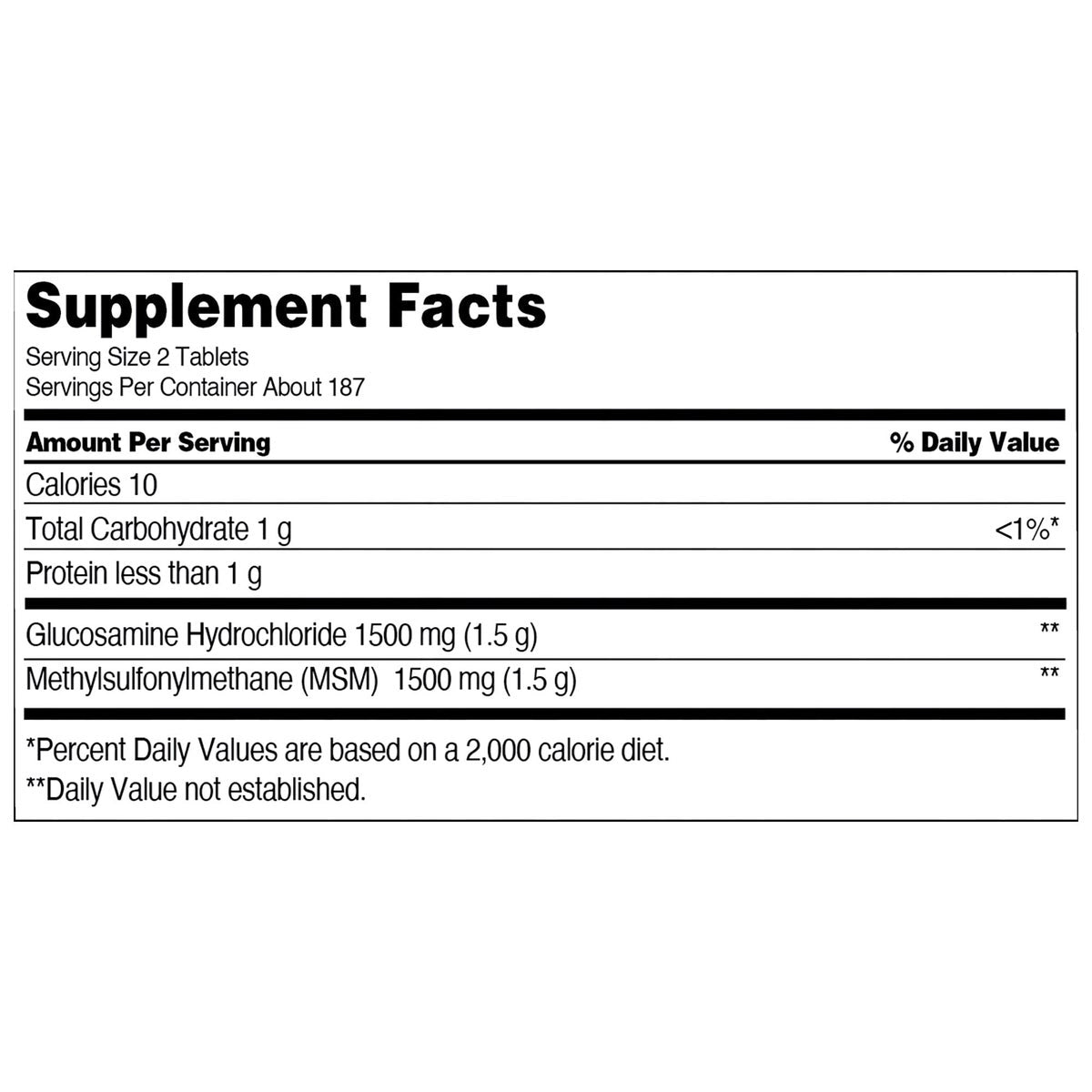 Kirkland Signature 375 tablet glucosamine supplement