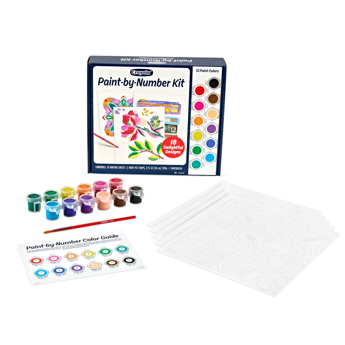 Crayola painting kit with 20 ready-to-paint templates