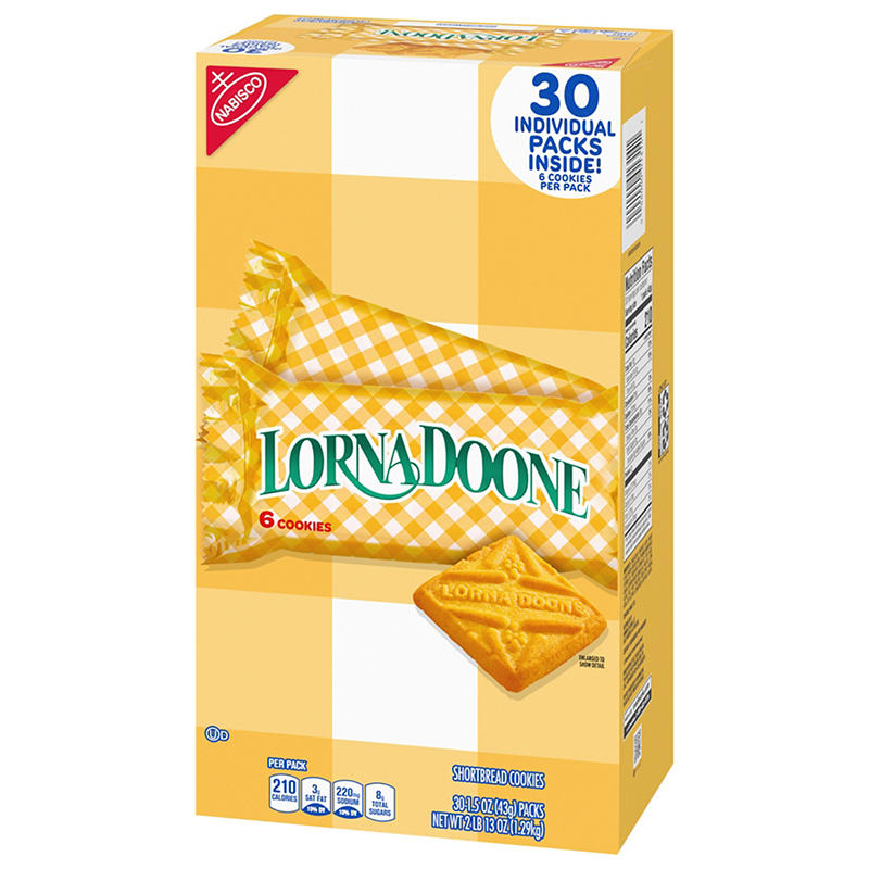 Individually sealed shortbread cookie snack