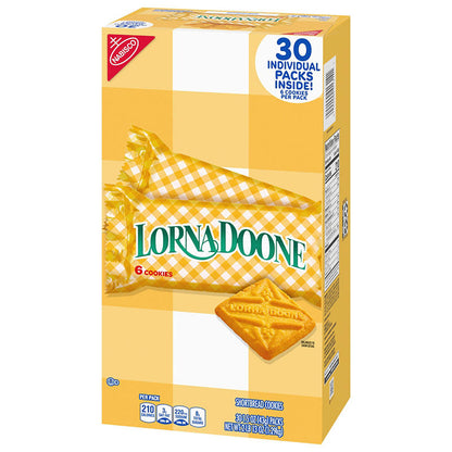 Individually sealed shortbread cookie snack