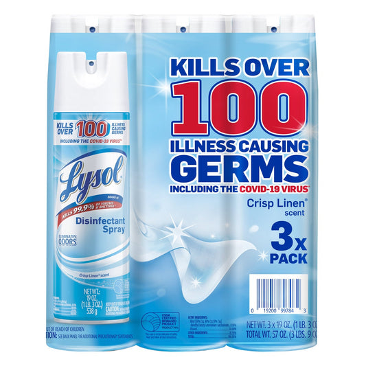 Lysol Crisp Linen disinfectant spray 3-count