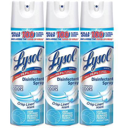 Crisp Linen Lysol spray for home cleaning