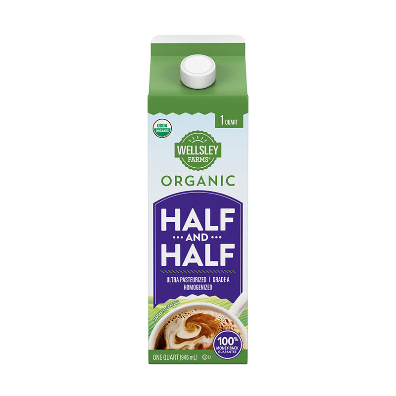 Wellsley Farms organic half and half 32 oz carton