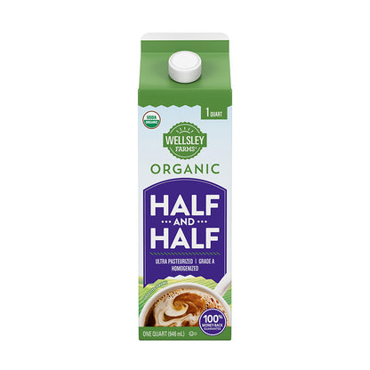 Wellsley Farms organic half and half 32 oz carton