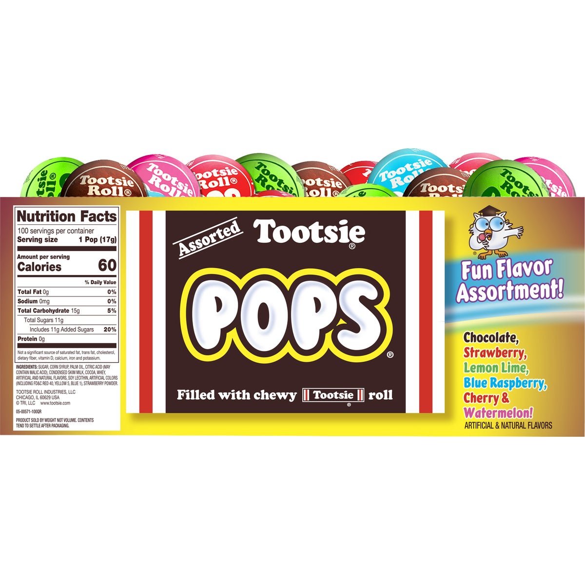 Individually wrapped Tootsie Pops assorted candy