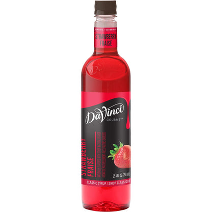 DaVinci Gourmet strawberry classic syrup bottle, 25.4 oz