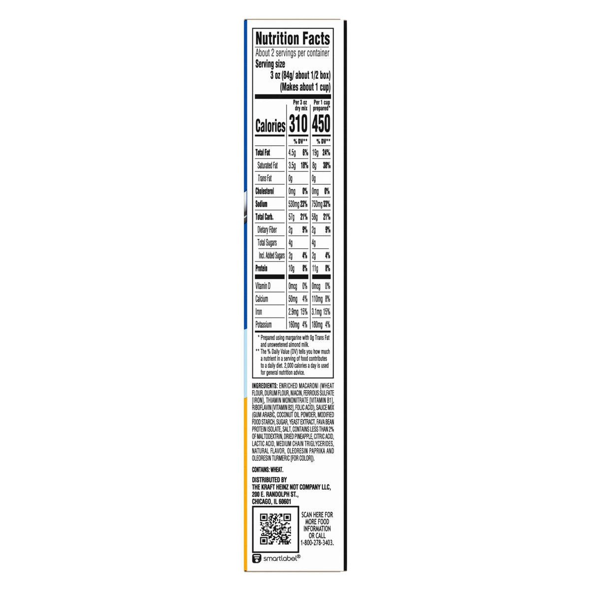 Lactose-free Kraft NotCo mac and cheese 6 oz box