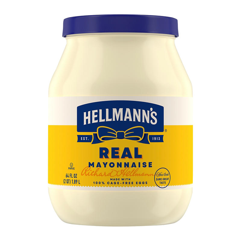 Hellmann's Real Mayonnaise 64 oz jar front view