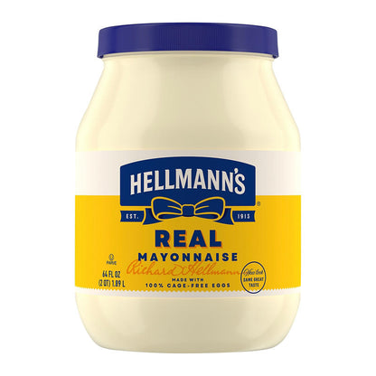 Hellmann's Real Mayonnaise 64 oz jar front view