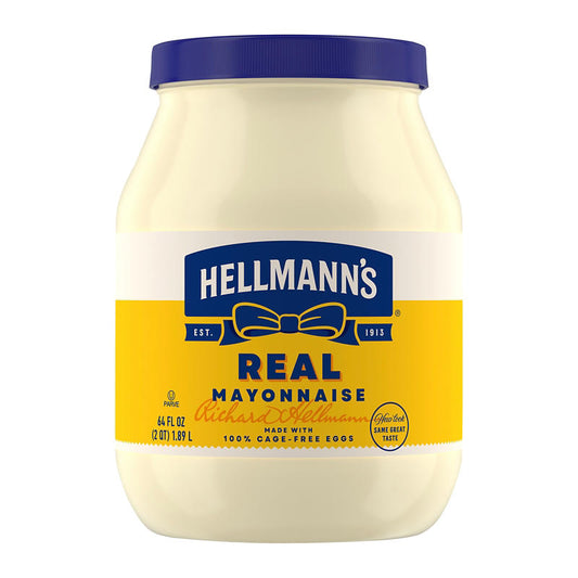 Hellmann's Real Mayonnaise 64 oz jar front view