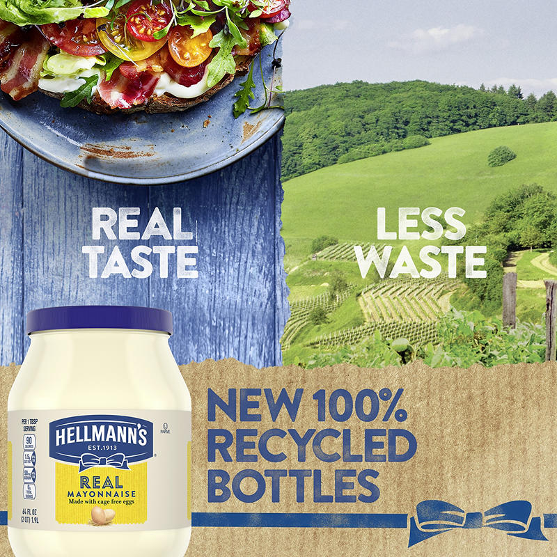 Hellmann's mayo jar on white background