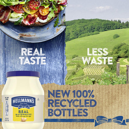 Hellmann's mayo jar on white background