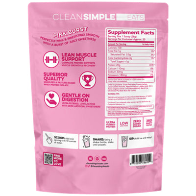 Clean Simple Eats grass-fed clear protein powder, 20 servings