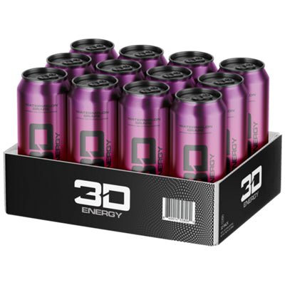 Watermelon grape energy drink can close-up