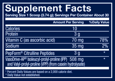 Plasma Pep powder with 3g PepForm citrulline peptides