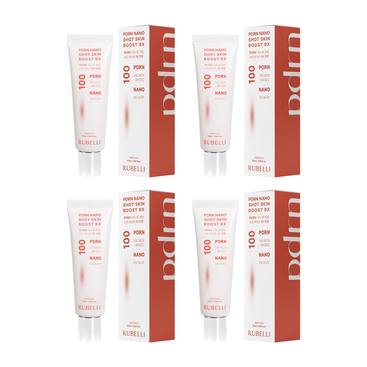 Rubelli PDRN Nano Shot 100 skin boost ampoule 4-pack