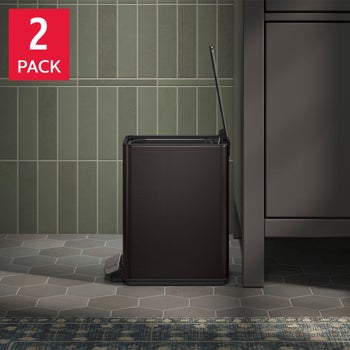 Kohler 6L black stainless steel step trash can 2-pack