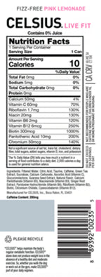 Fizz-free Celsius pink lemonade cans
