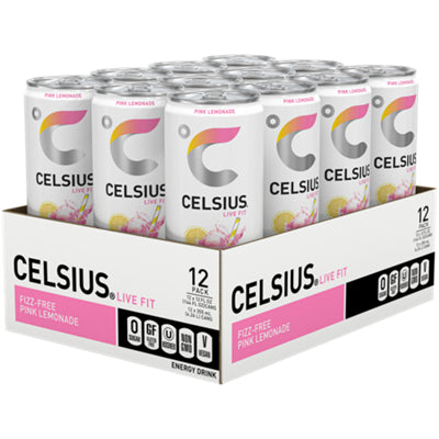 Celsius pink lemonade energy drink 12 fl oz cans