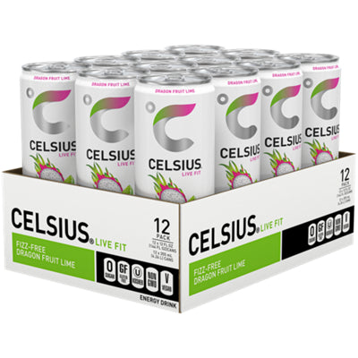 Celsius Dragon Fruit Lime energy drink 12 fl oz cans