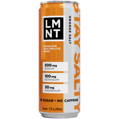LMNT Sparkling Orange Salt electrolyte drink can
