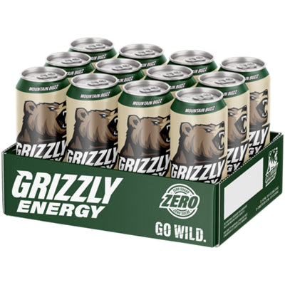 Mountain Buzz zero sugar energy drink by Grizzly