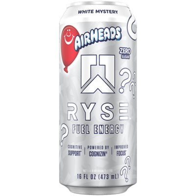 RYSE Fuel White Mystery Airheads energy drink 12-pack