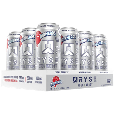 White Mystery Airheads flavored energy drink by Ryse