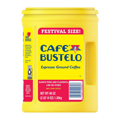 Cafe Bustelo espresso dark roast ground coffee canister