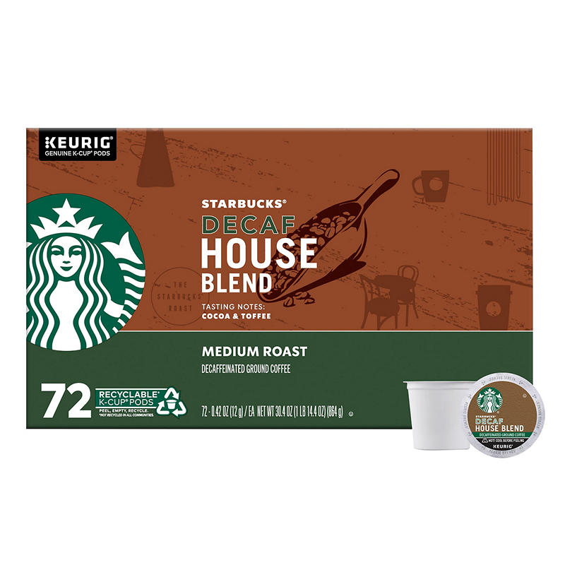 Starbucks Decaf House Blend K-Cup pods 72 count