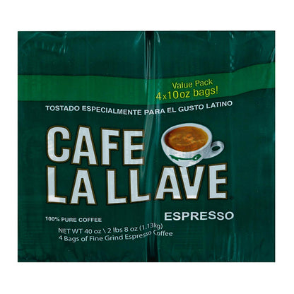 Cafe La Llave Espresso dark roast coffee pack
