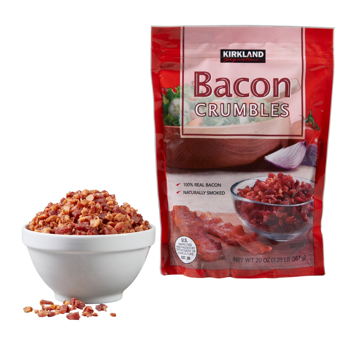 Smoked bacon crumbles for salads and eggs