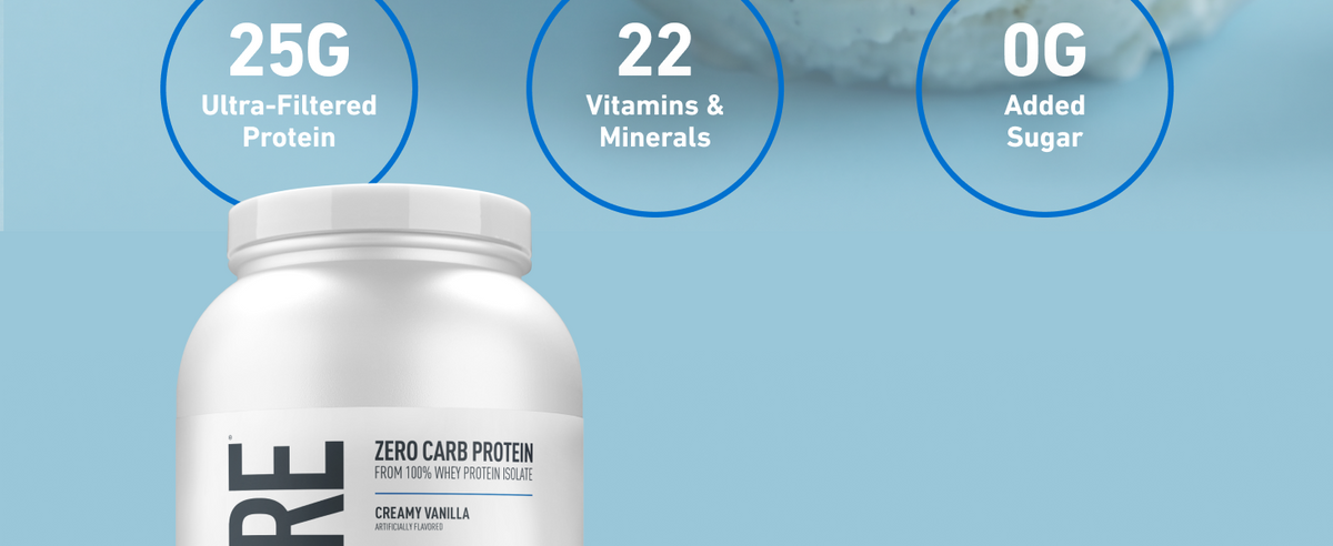 Isopure whey isolate powder with vitamins and minerals